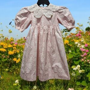 vintage Sarah Kent pink  Lace Collar Dress size 6